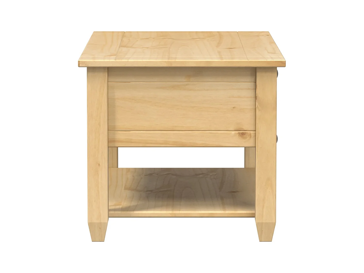 Tavolino con Cassetti Corona 85x50x45 cm Legno Massello di Pino