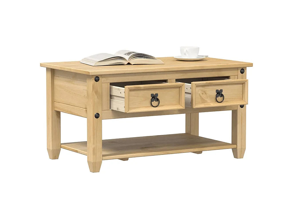 Salontafel met lades Corona 85x50x45 cm massief grenenhout