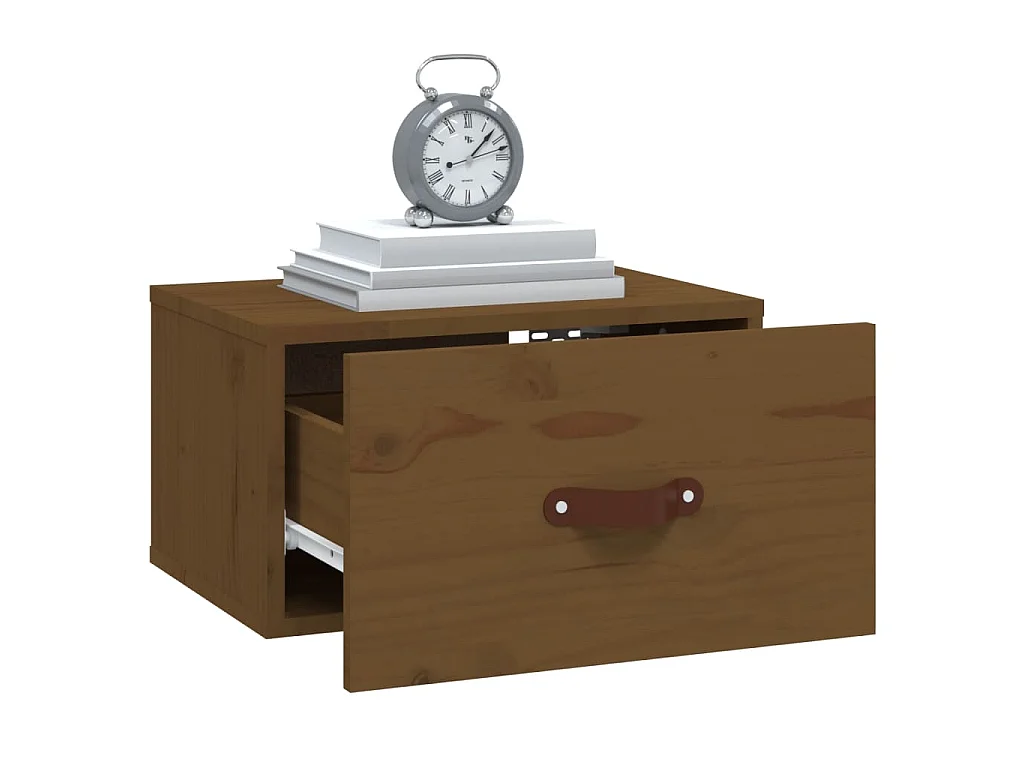 Tables de chevet murales 2 pcs Marron miel 40x29,5x22 cm