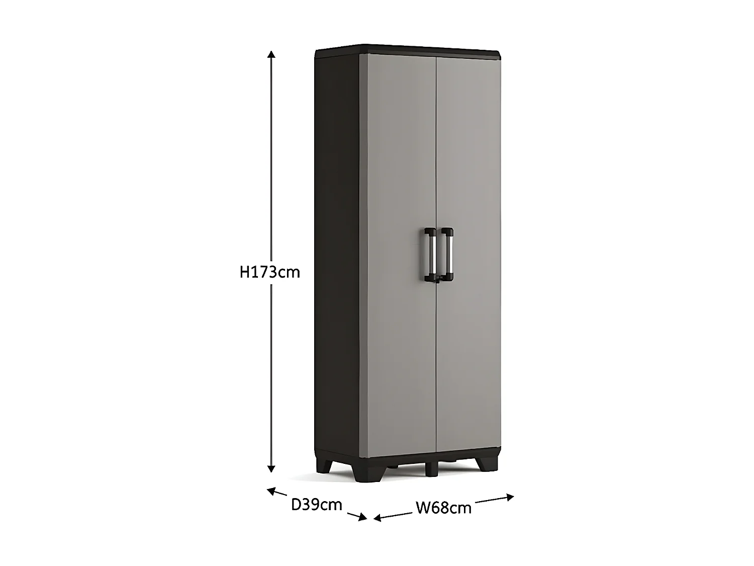 Armoire de rangement avec étagères Pro noir et gris