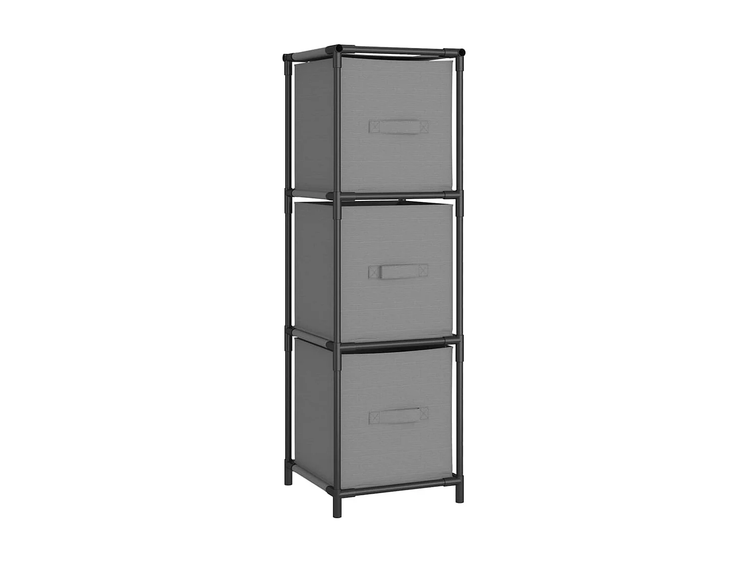 Armoire de rangement 3 tiroirs en tissu Gris 34x34x101 cm Acier