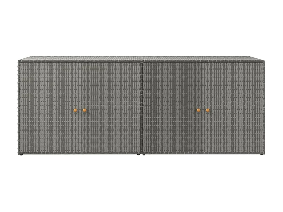 Gartenschrank Grau 198x55,5x80 cm Poly Rattan
