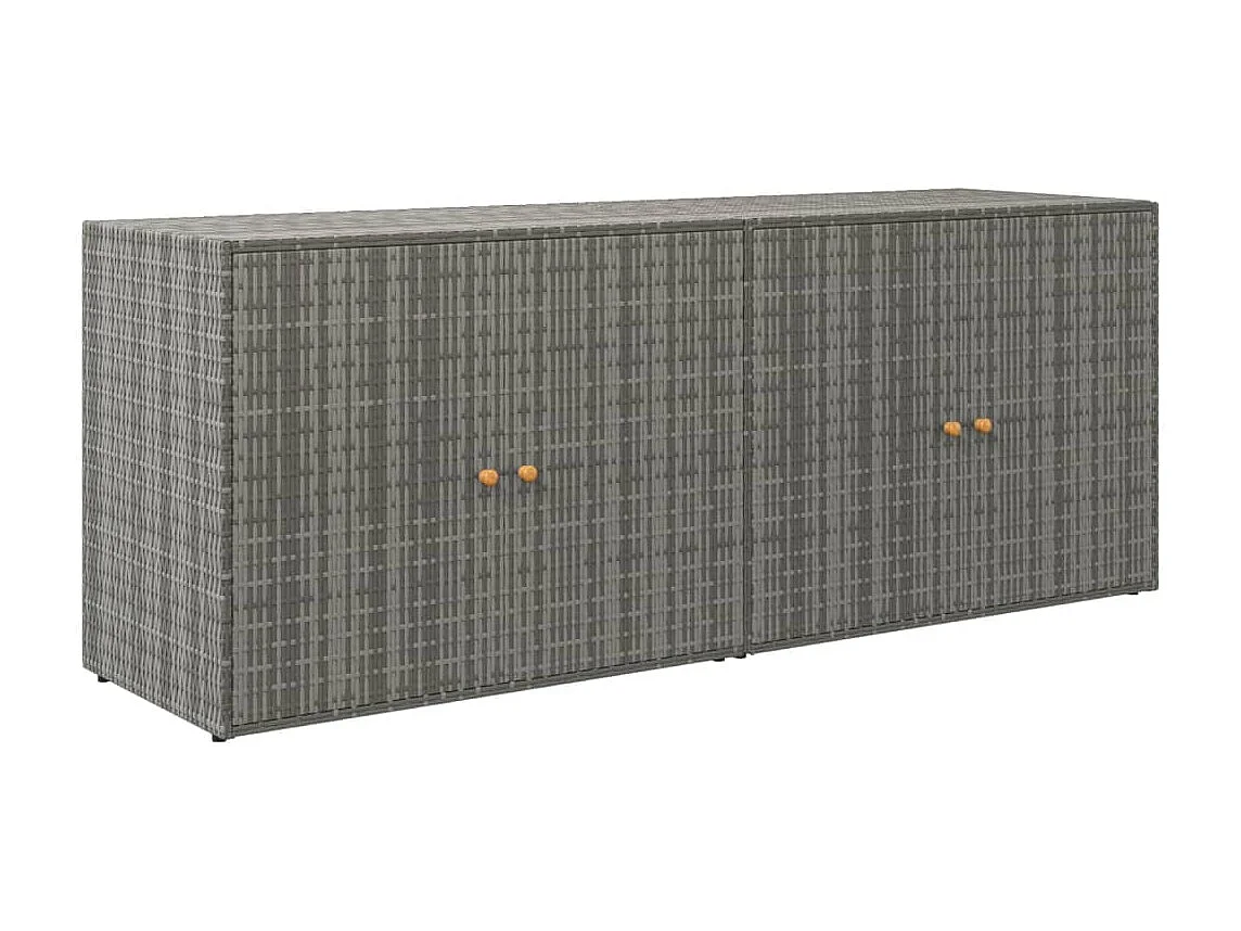 Armoire de rangement jardin Gris 198x55,5x80 cm Résine tressée