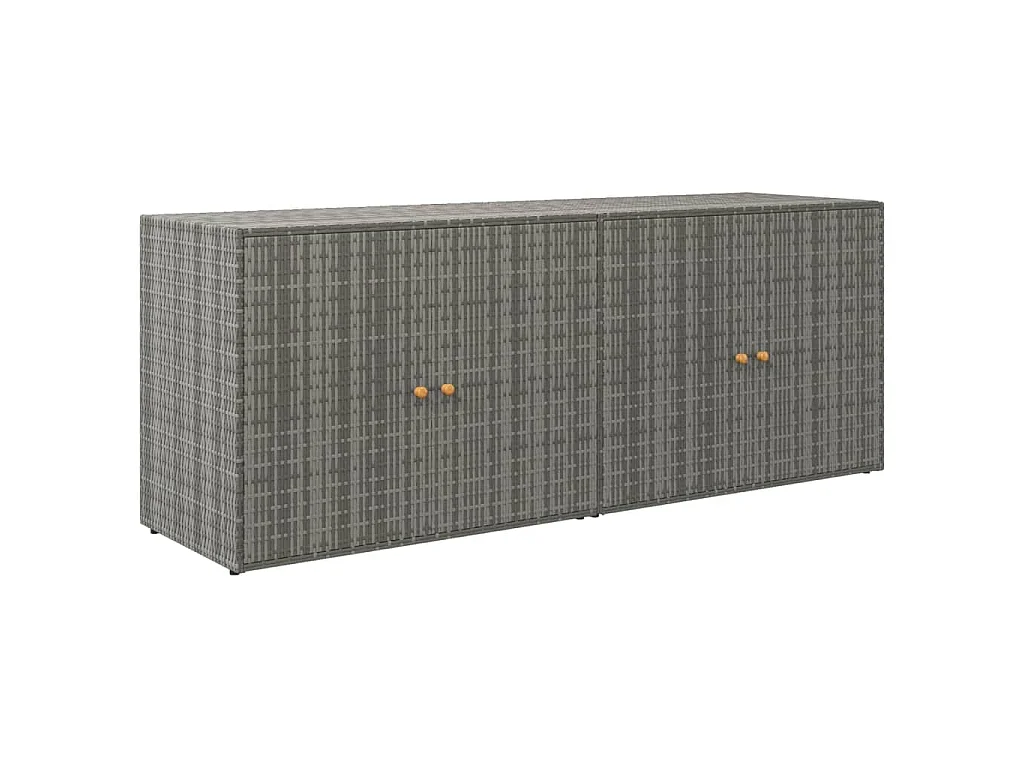 Armário de arrumação p/ jardim 198x55,5x80 cm vime PE cinzento