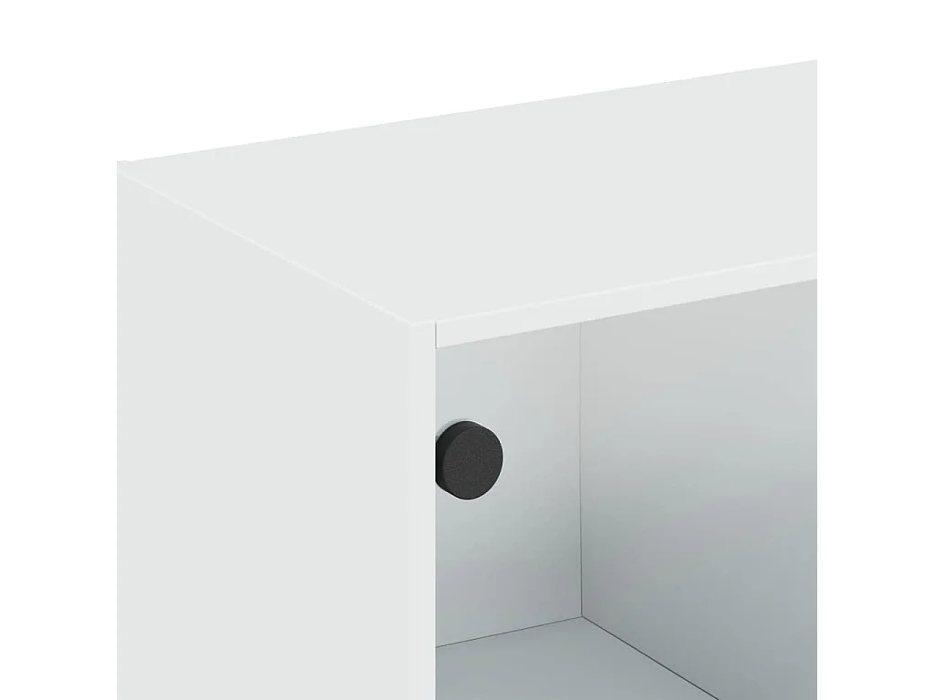 Wandschrank mit Glastüren Weiß 102x37x35 cm