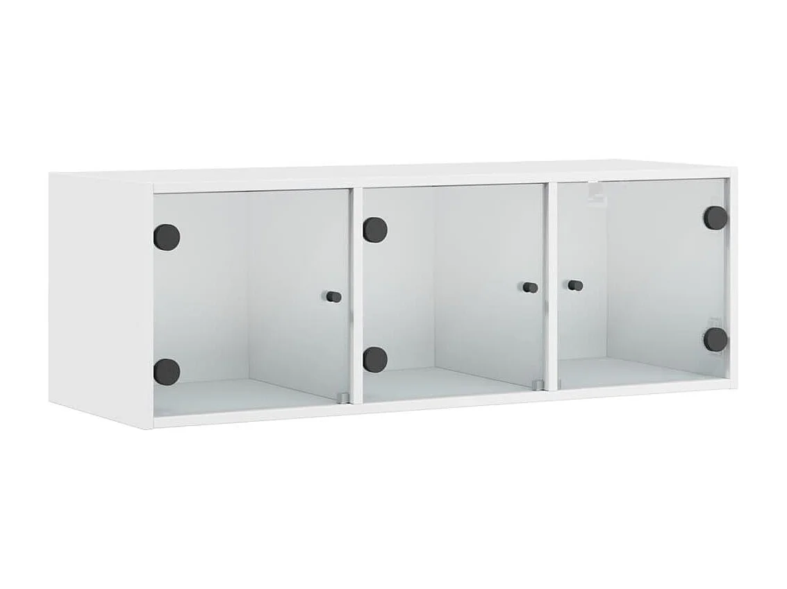 Wandschrank mit Glastüren Weiß 102x37x35 cm