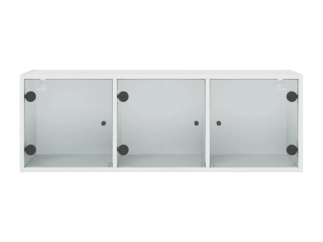 Wandschrank mit Glastüren Weiß 102x37x35 cm