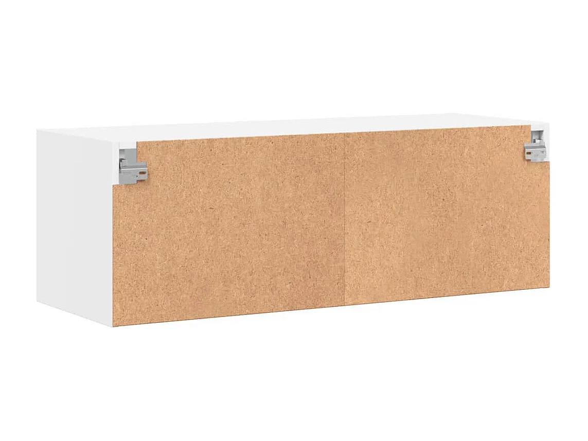 Wandschrank mit Glastüren Weiß 102x37x35 cm