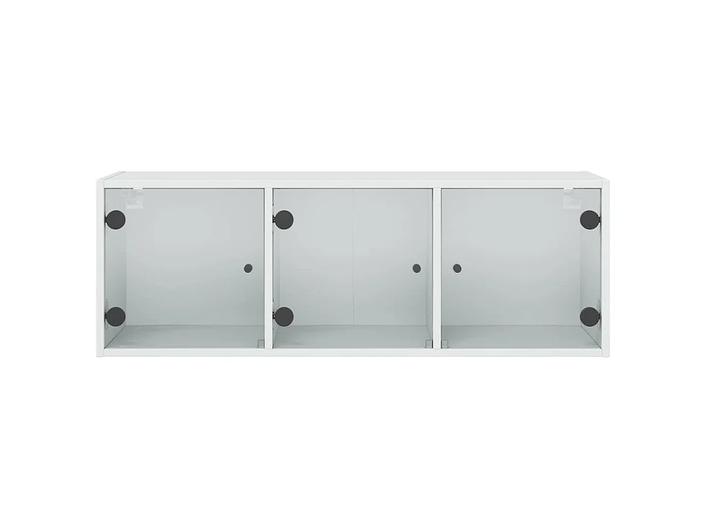 Mueble de pared con puertas de vidrio blanco 102x37x35 cm
