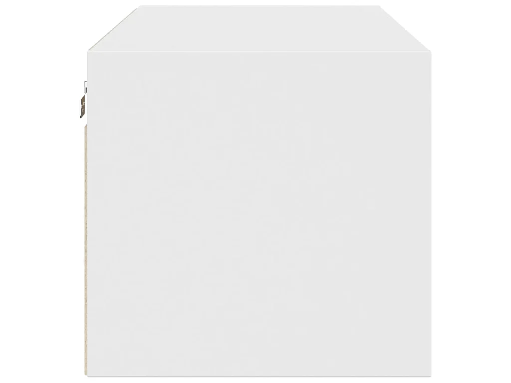 Mueble de pared con puertas de vidrio blanco 102x37x35 cm