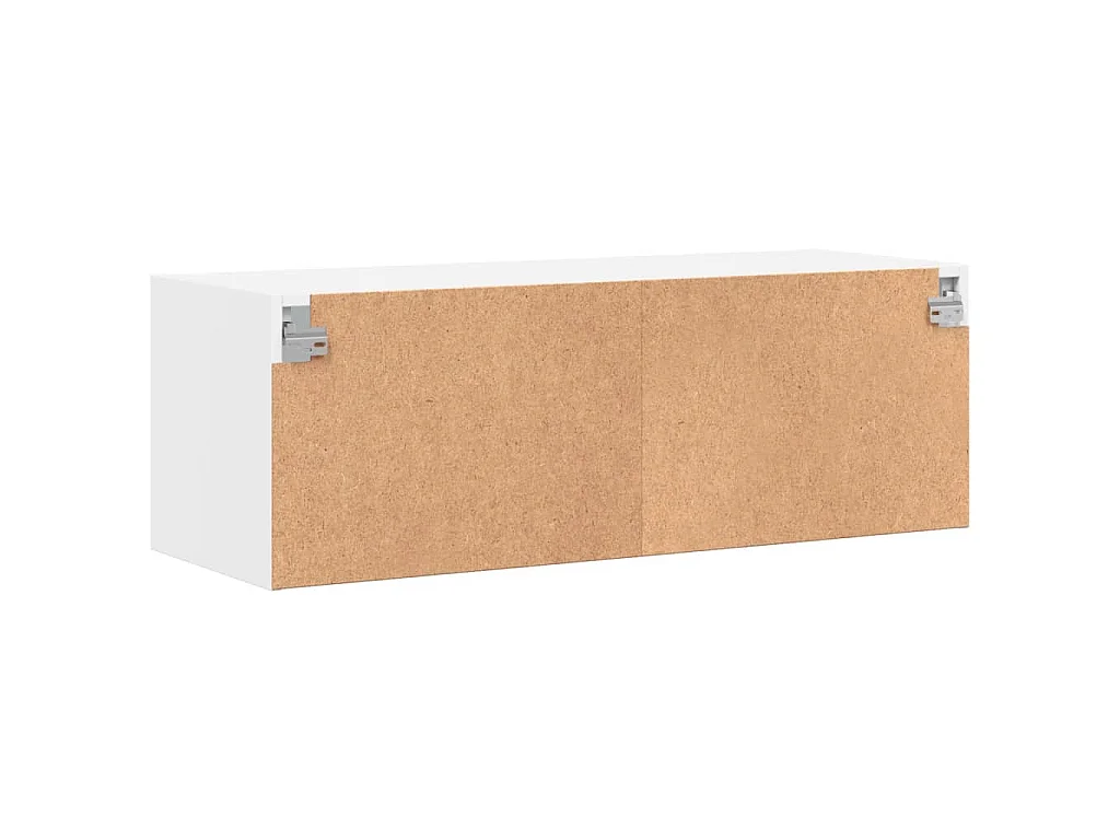 Mueble de pared con puertas de vidrio blanco 102x37x35 cm