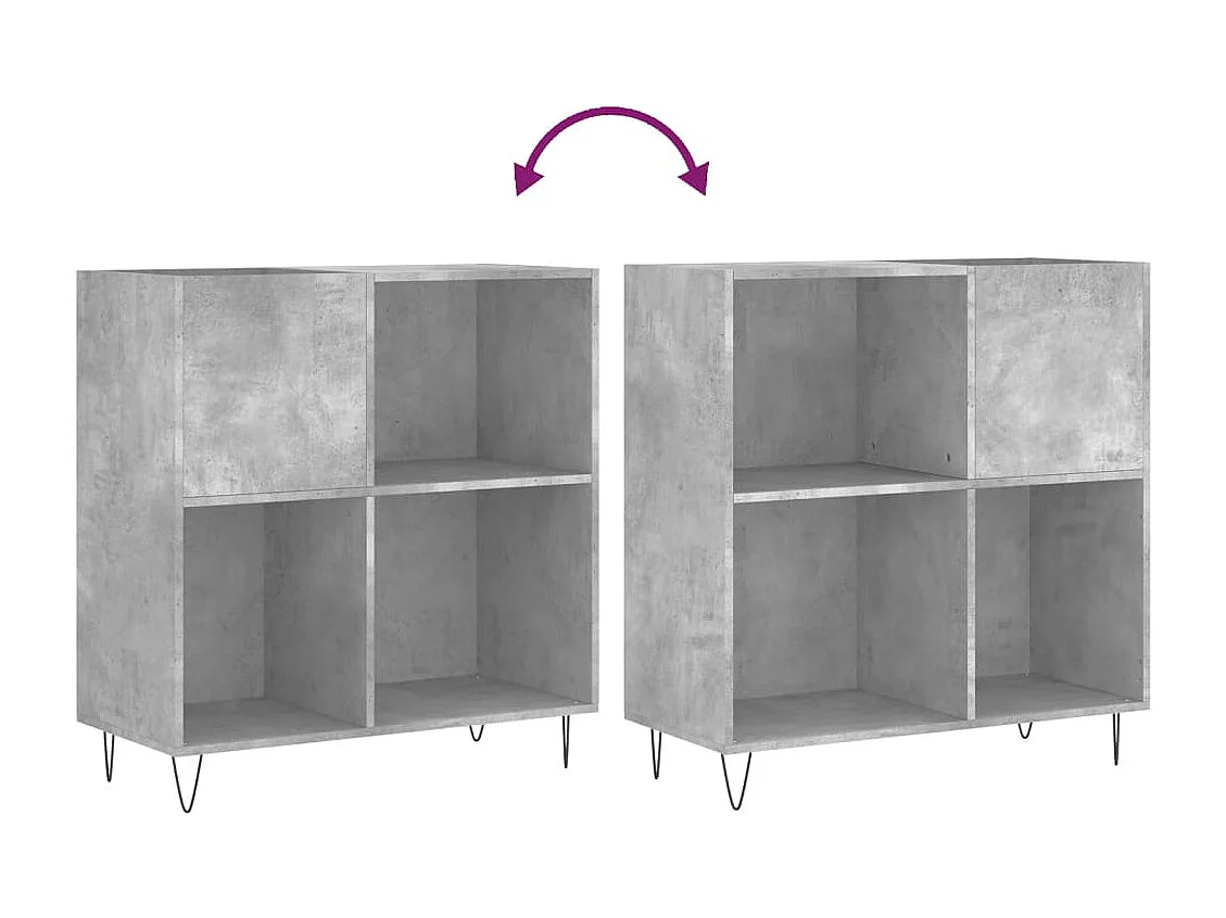 Armário p/ discos 84,5x38x89 cm derivados madeira cinza-cimento