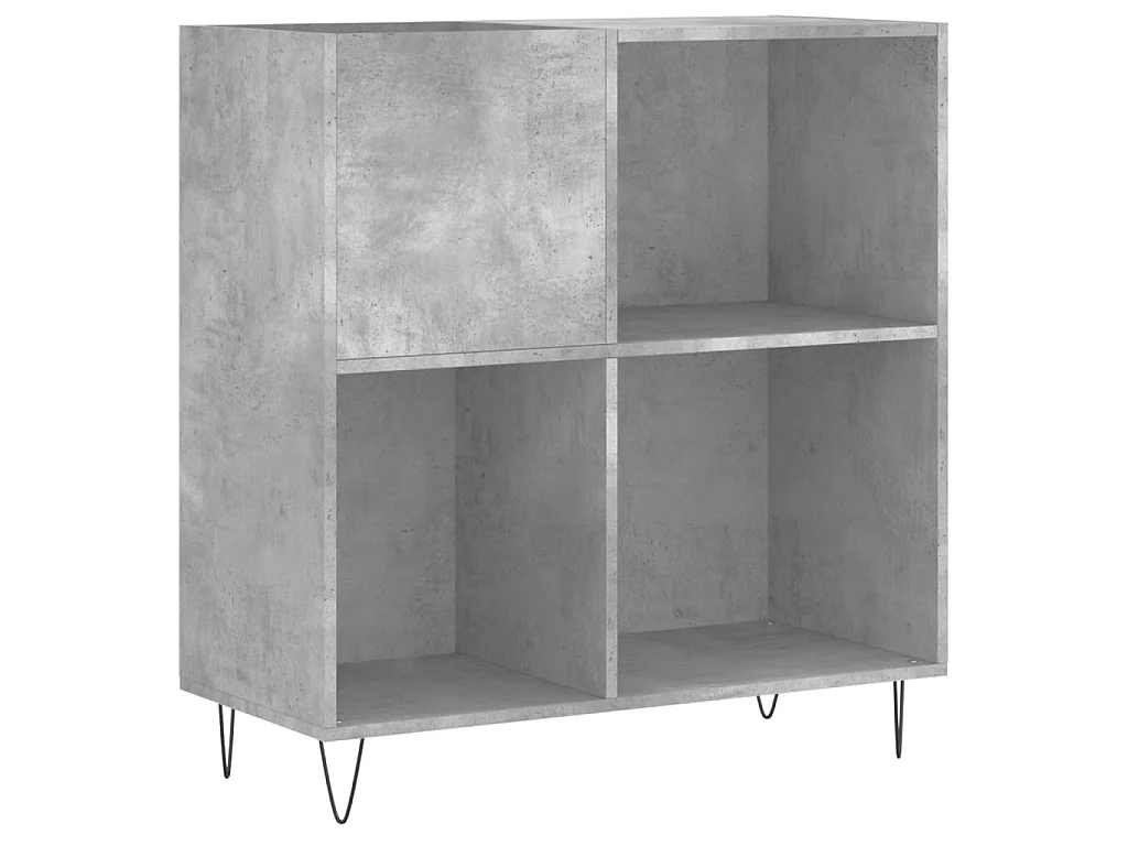 Armoire à disques gris béton 84,5x38x89 cm bois d'ingénierie