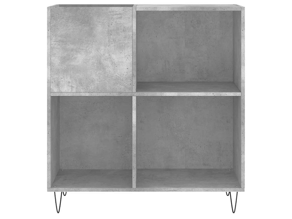 Armoire à disques gris béton 84,5x38x89 cm bois d'ingénierie
