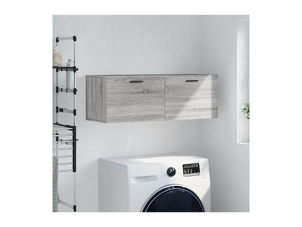 Armoire murale sonoma gris 100x36,5x35 cm bois d'ingénierie