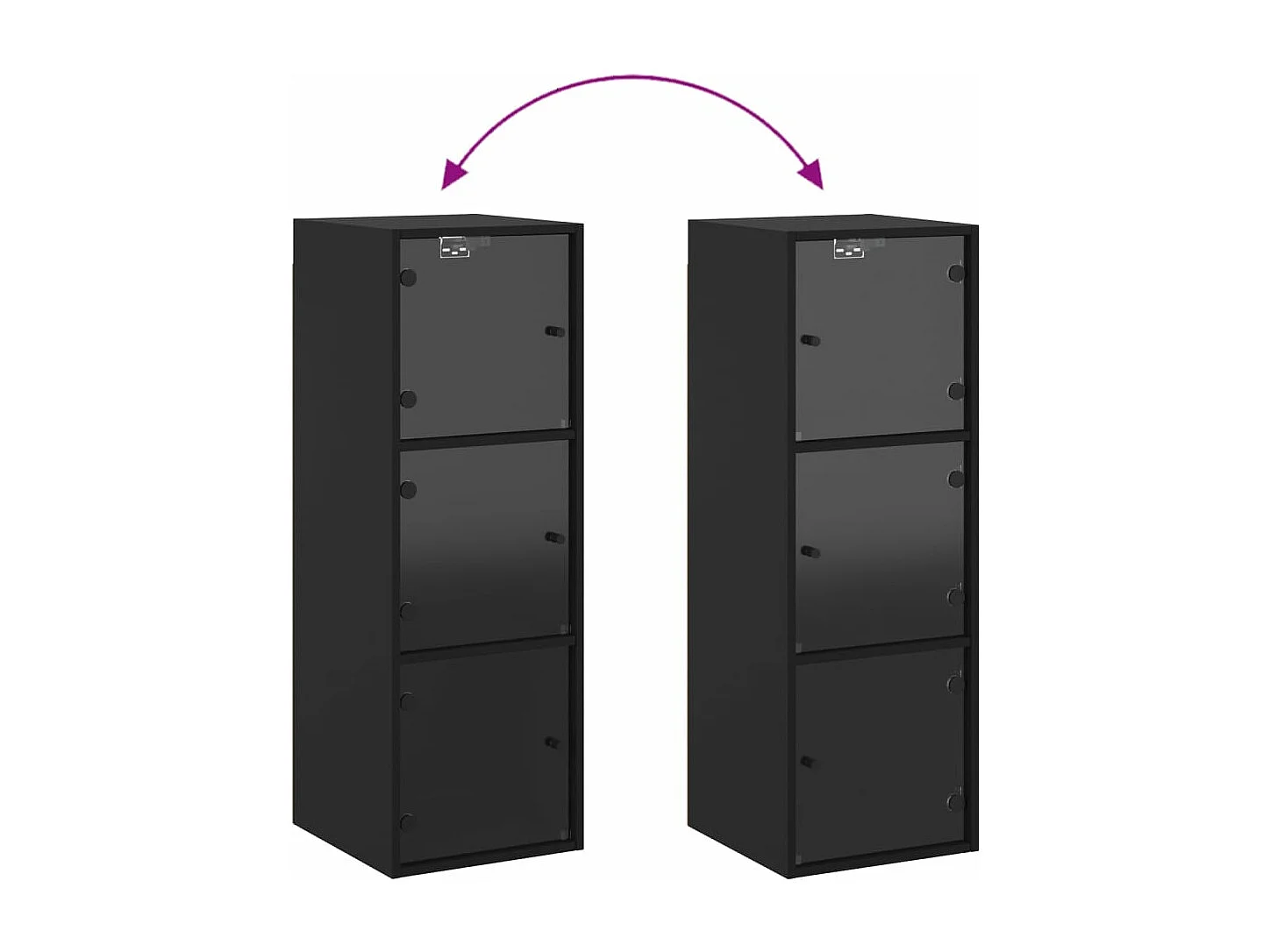 Armário de parede c/ portas de vidro 35x37x100 cm branco