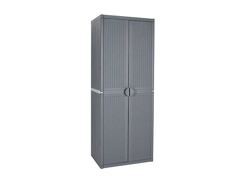 Gartenschrank Grau 65x45x172 cm PP Rattan