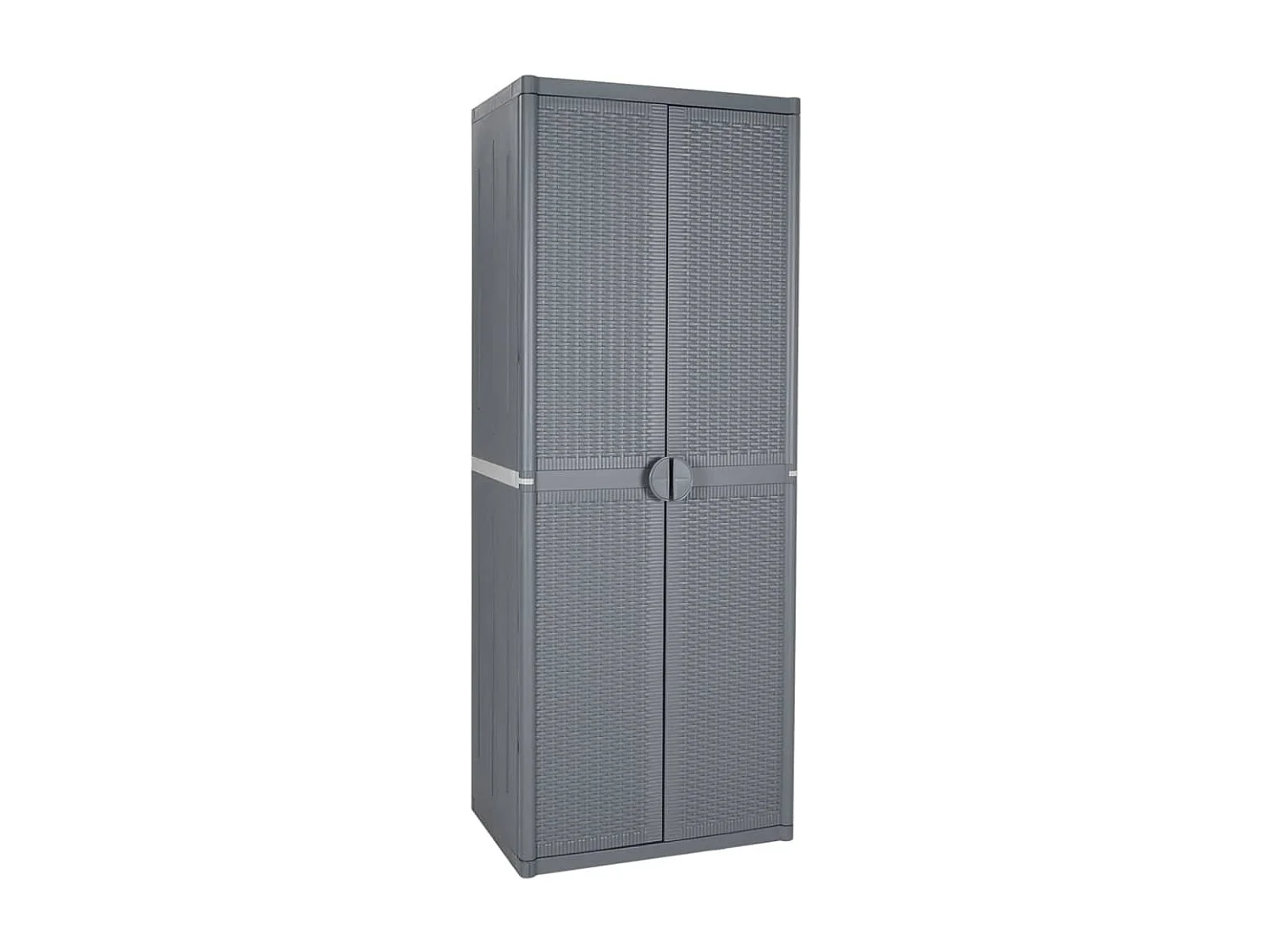 Armoire de rangement de jardin gris 65x45x172 cm PP rotin