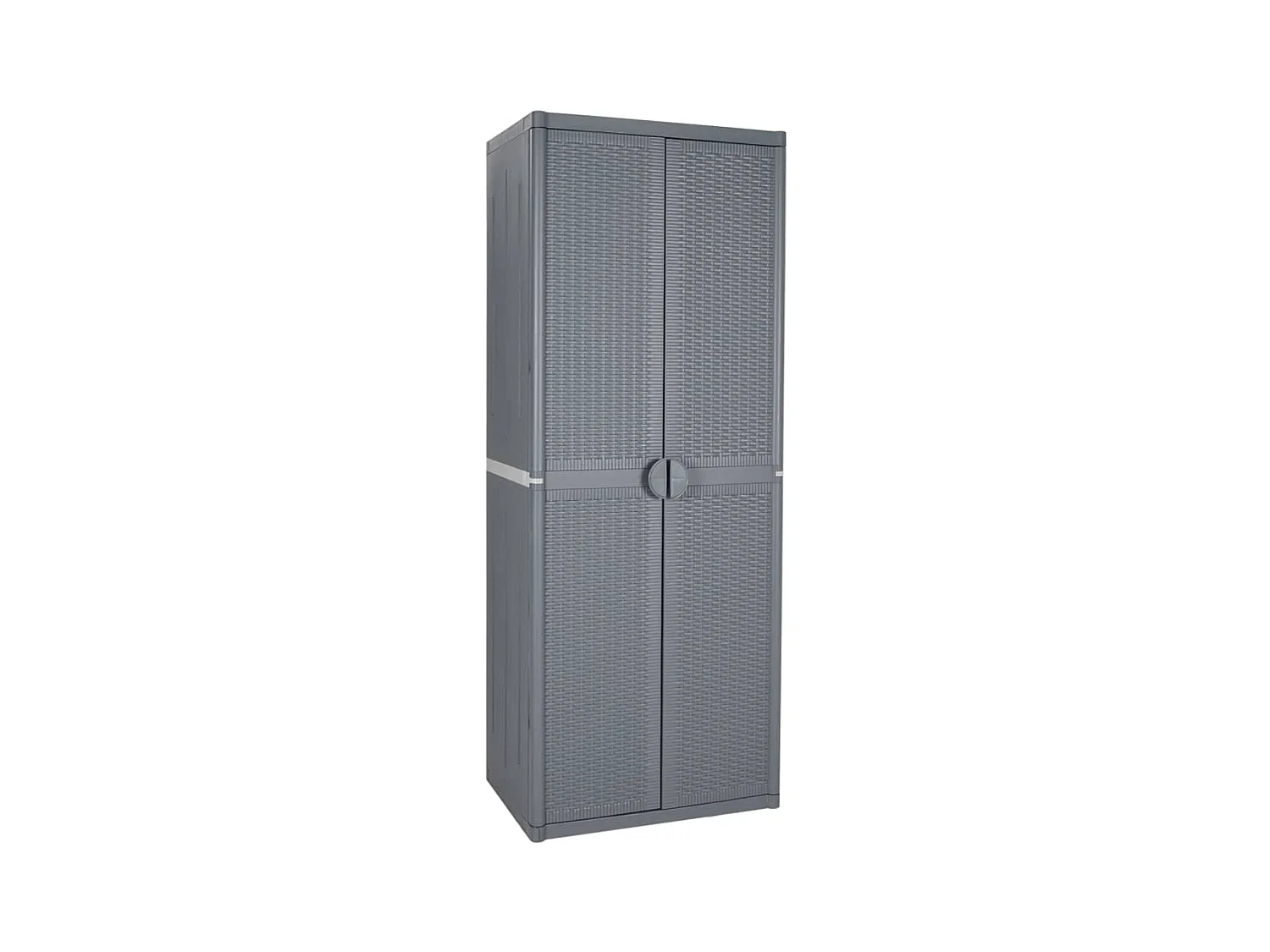 Armoire de rangement de jardin gris 65x45x172 cm PP rotin