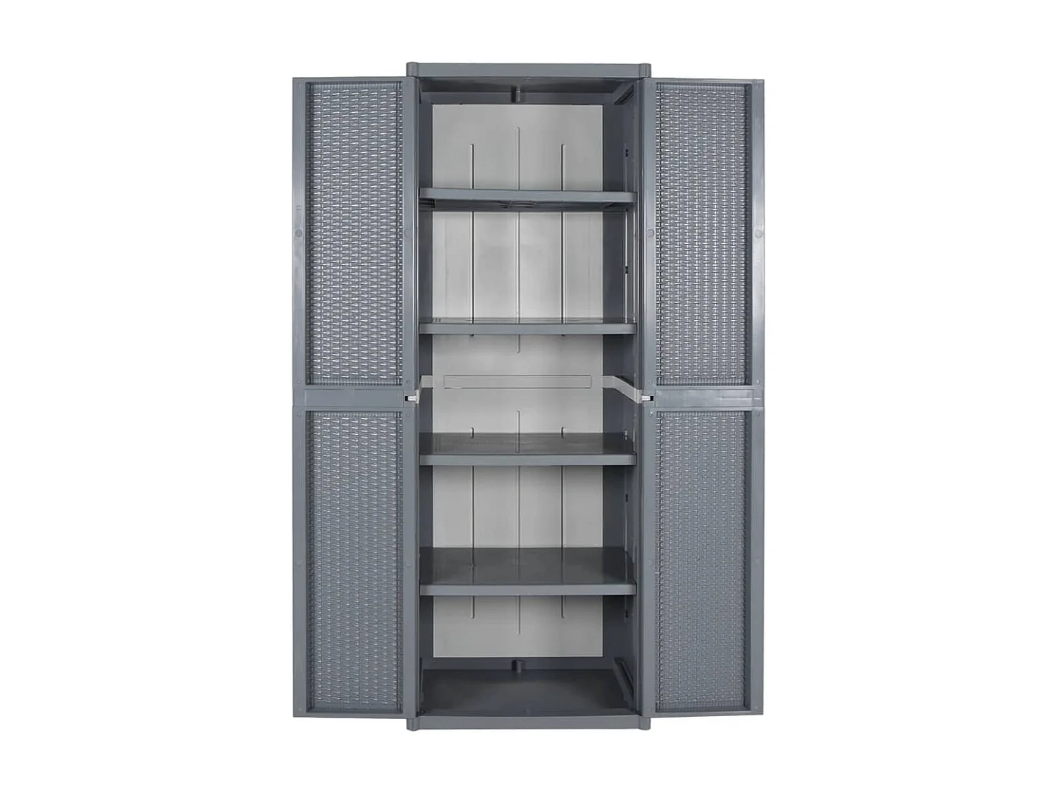 Armoire de rangement de jardin gris 65x45x172 cm PP rotin