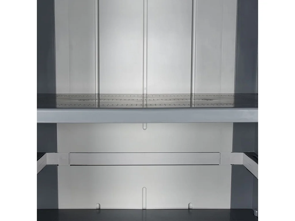 Armário de arrumação para jardim 65x45x172 cm vime PP cinzento