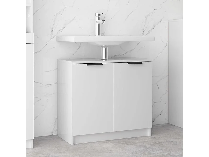 Armoire de salle de bain Blanc brillant 64,5x33,5x59 cm