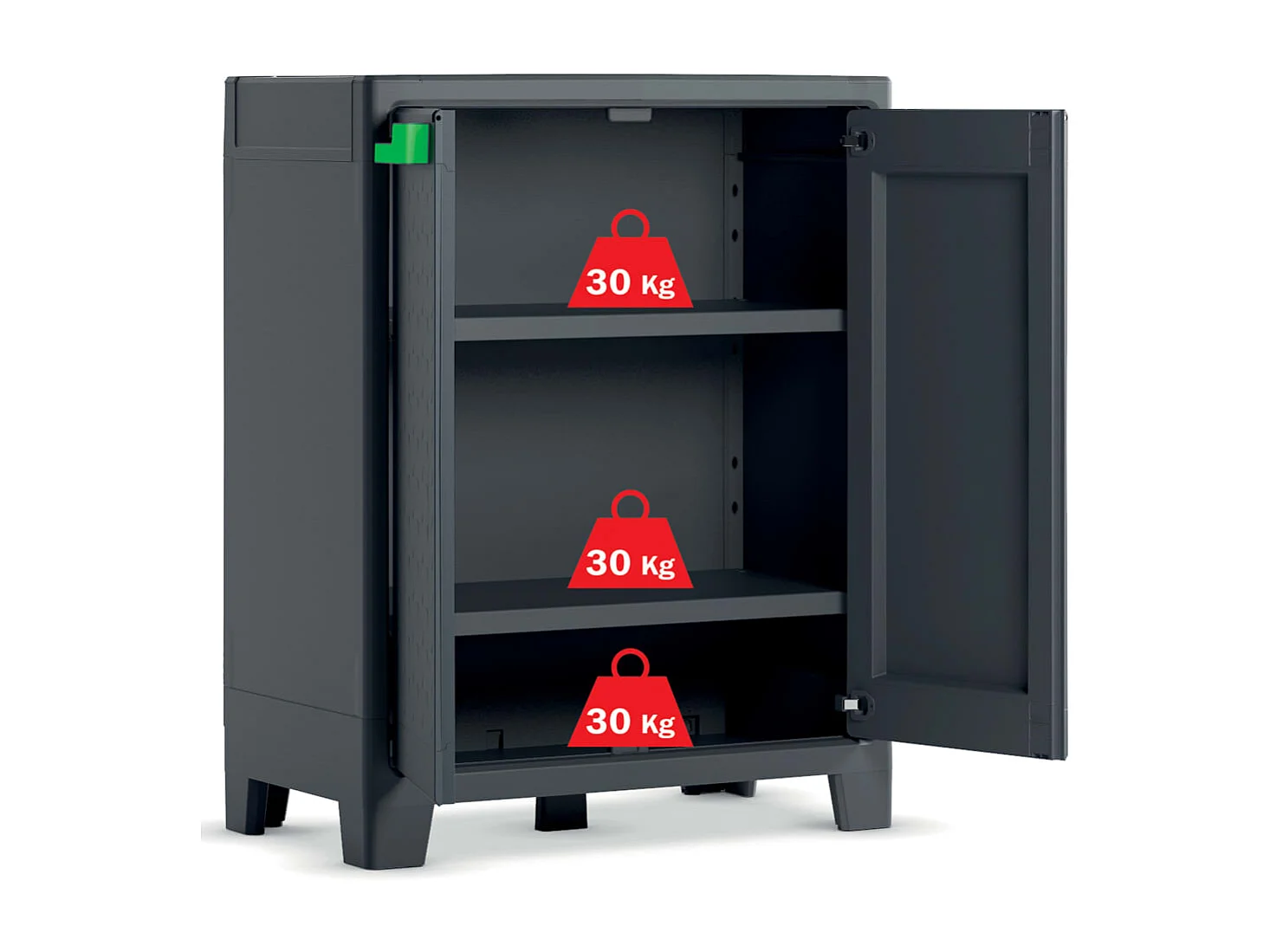 Armário de arrumação baixo Moby 100 cm cinzento grafite