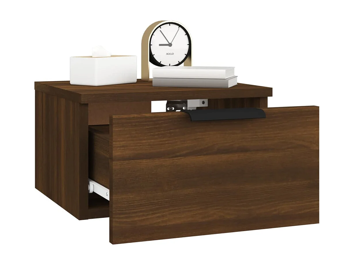 Table de chevet murale Chêne marron 34x30x20 cm