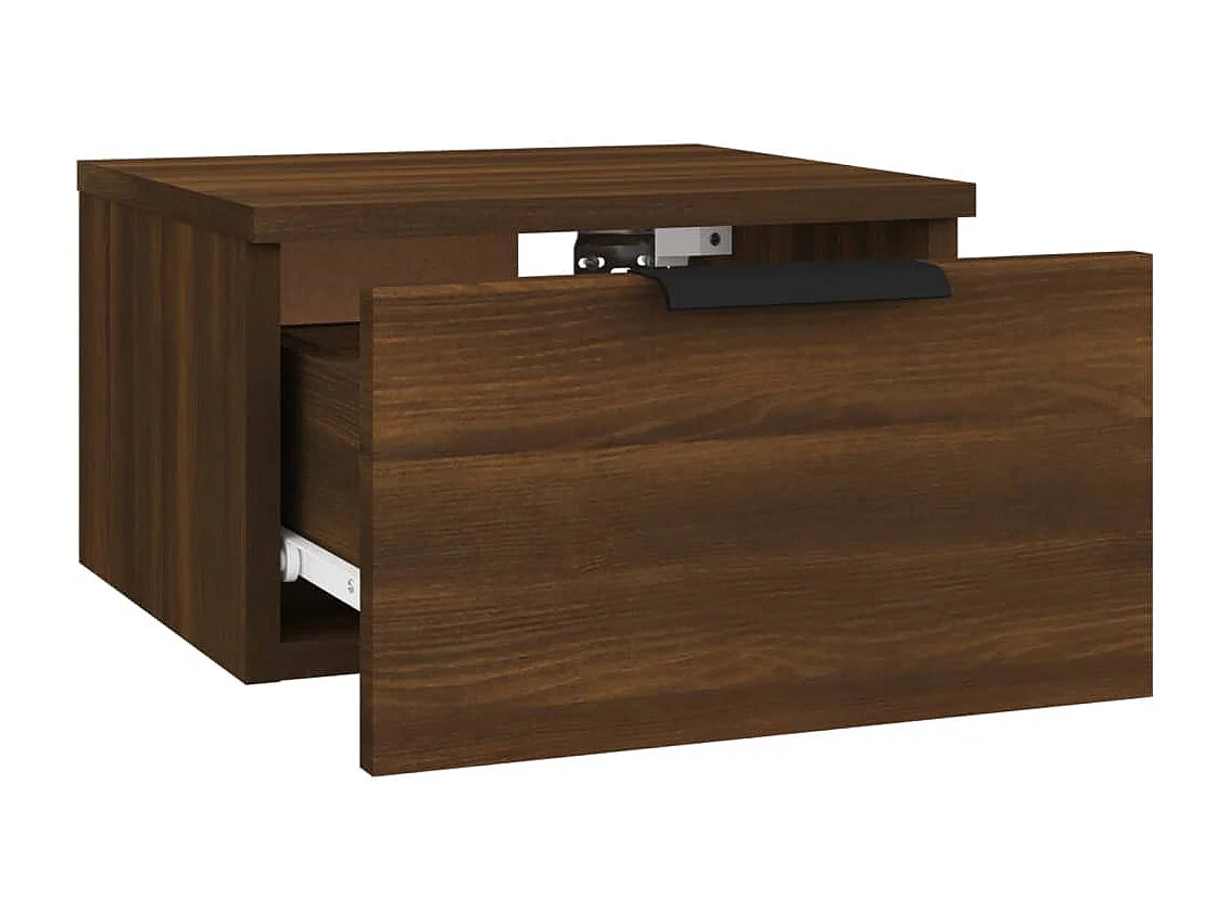 Mesa de cabeceira de parede 34x30x20 cm cor carvalho castanho
