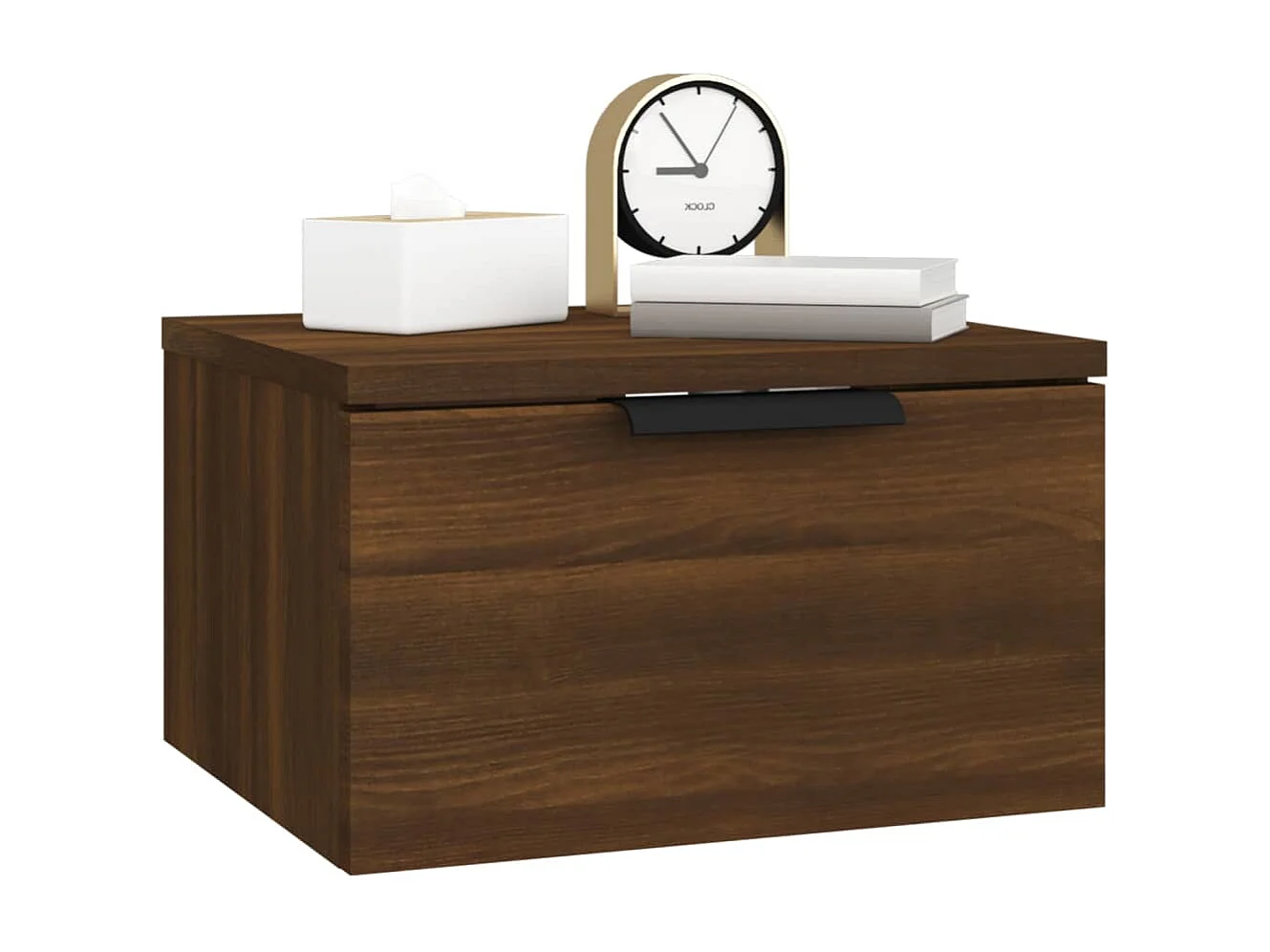 Mesa de cabeceira de parede 34x30x20 cm cor carvalho castanho