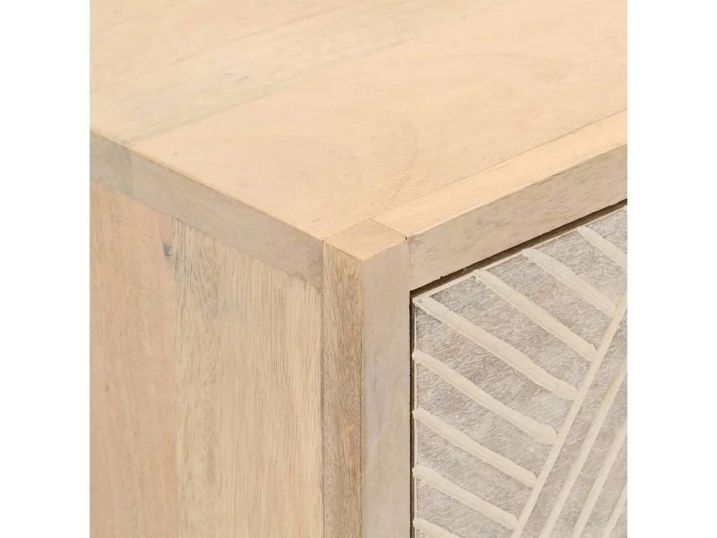 Commode 55x30x76 cm bois massif de manguier et fer