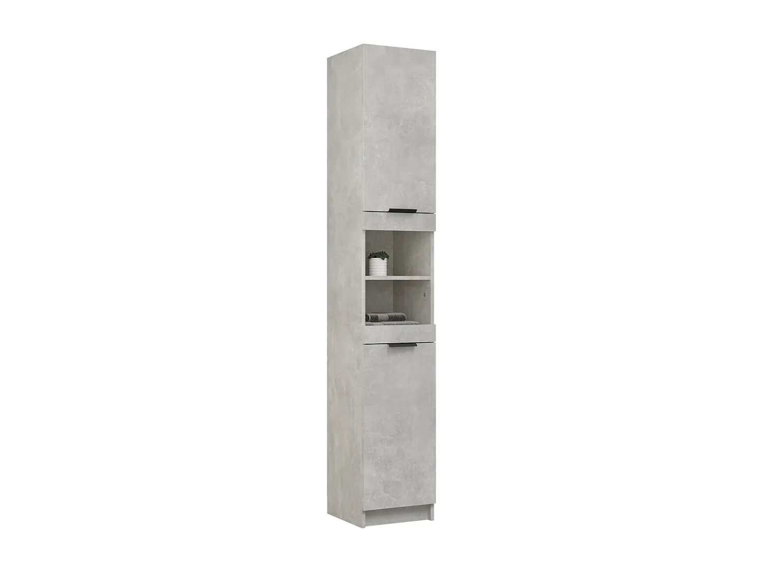 Mobile da Bagno Grigio Cemento 32x34x188,5 cm Legno Multistrato