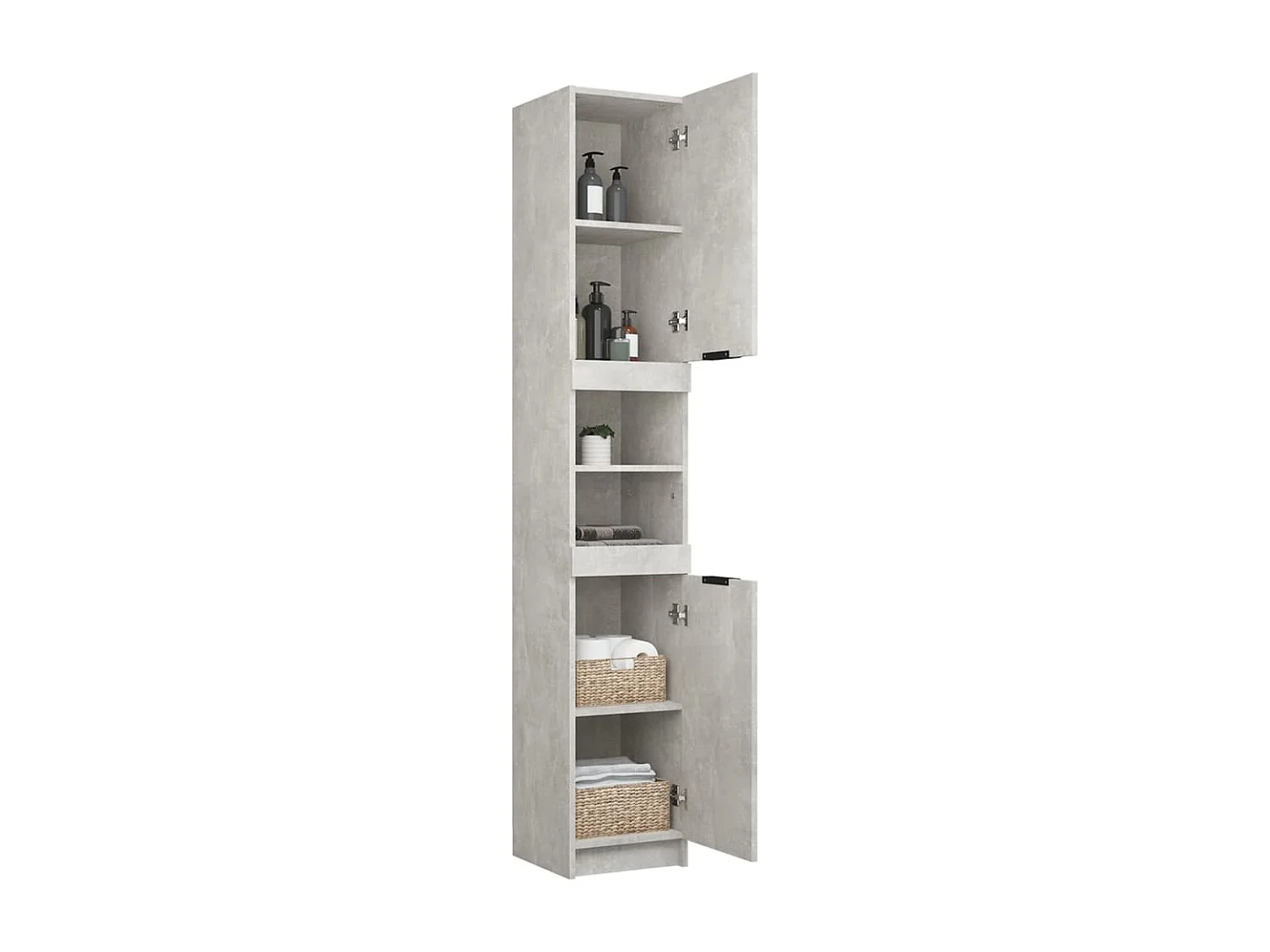 Mobile da Bagno Grigio Cemento 32x34x188,5 cm Legno Multistrato