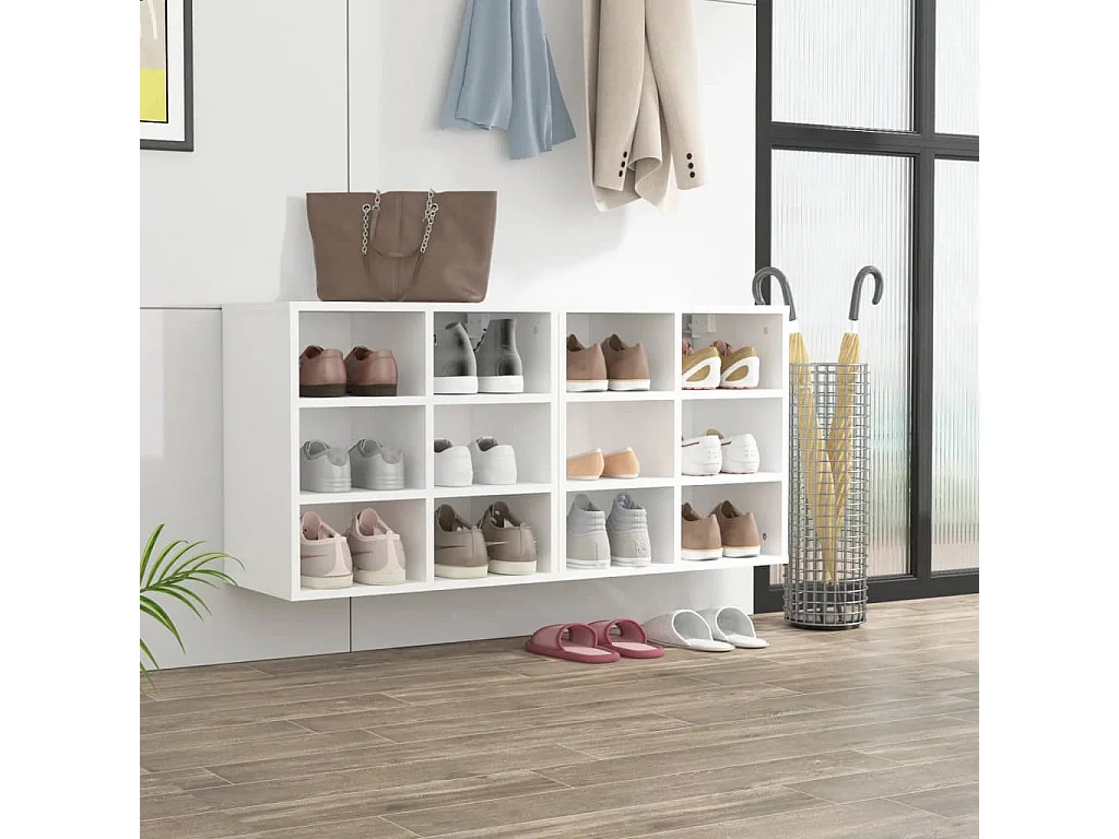 Armoires à chaussures 2 pcs Blanc 52,5x30x50 cm
