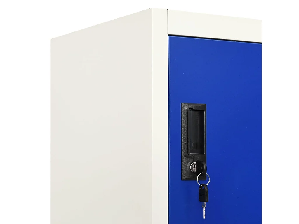 Armoire à casiers Gris et bleu 90x45x180 cm Acier