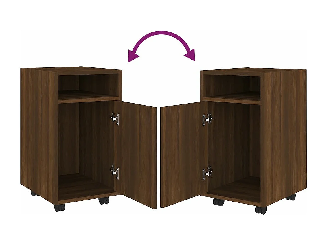 Bijzetkast met wielen 33x38x60 cm bewerkt hout bruineikenkleur