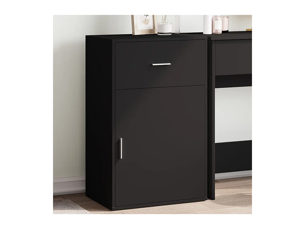 Armoire de rangement noir 56,5x39x90 cm bois d'ingénierie