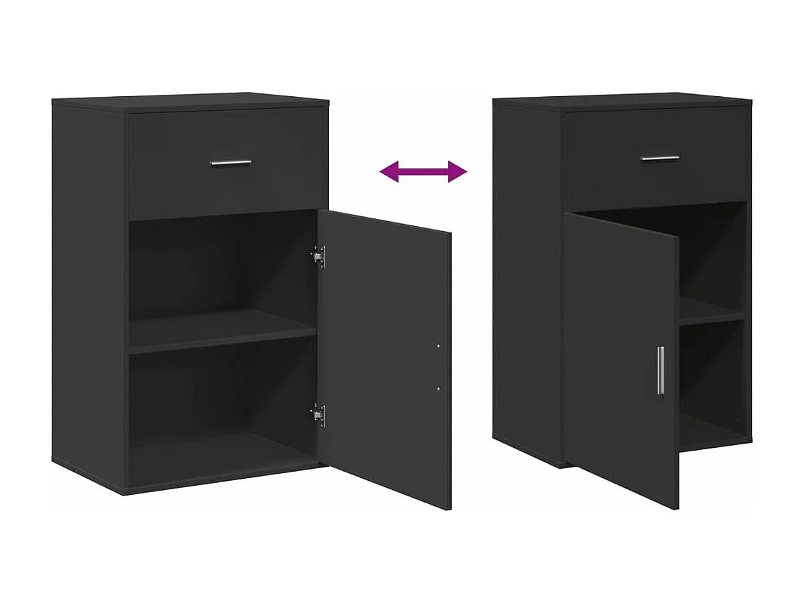 Armario de almacenaje madera de ingeniería negro 56,5x39x90 cm