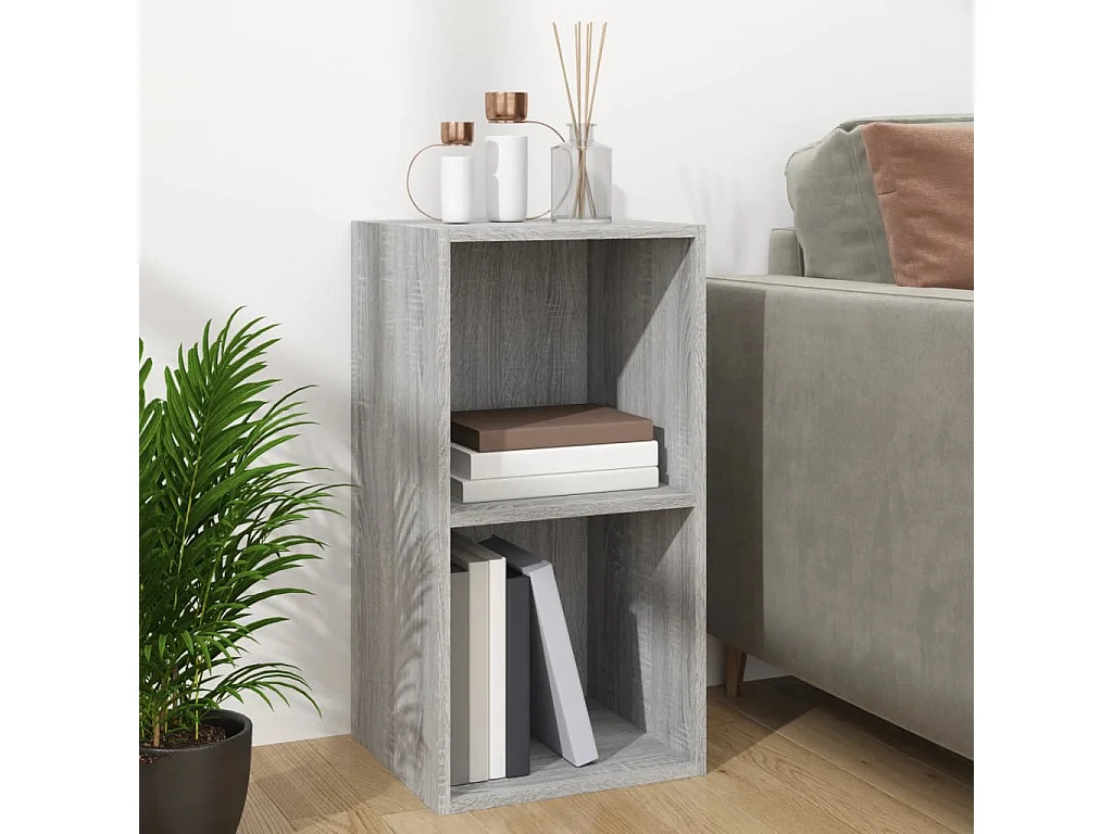 Schallplatten-Box Grau Sonoma 71x34x36cm Holzwerkstoff
