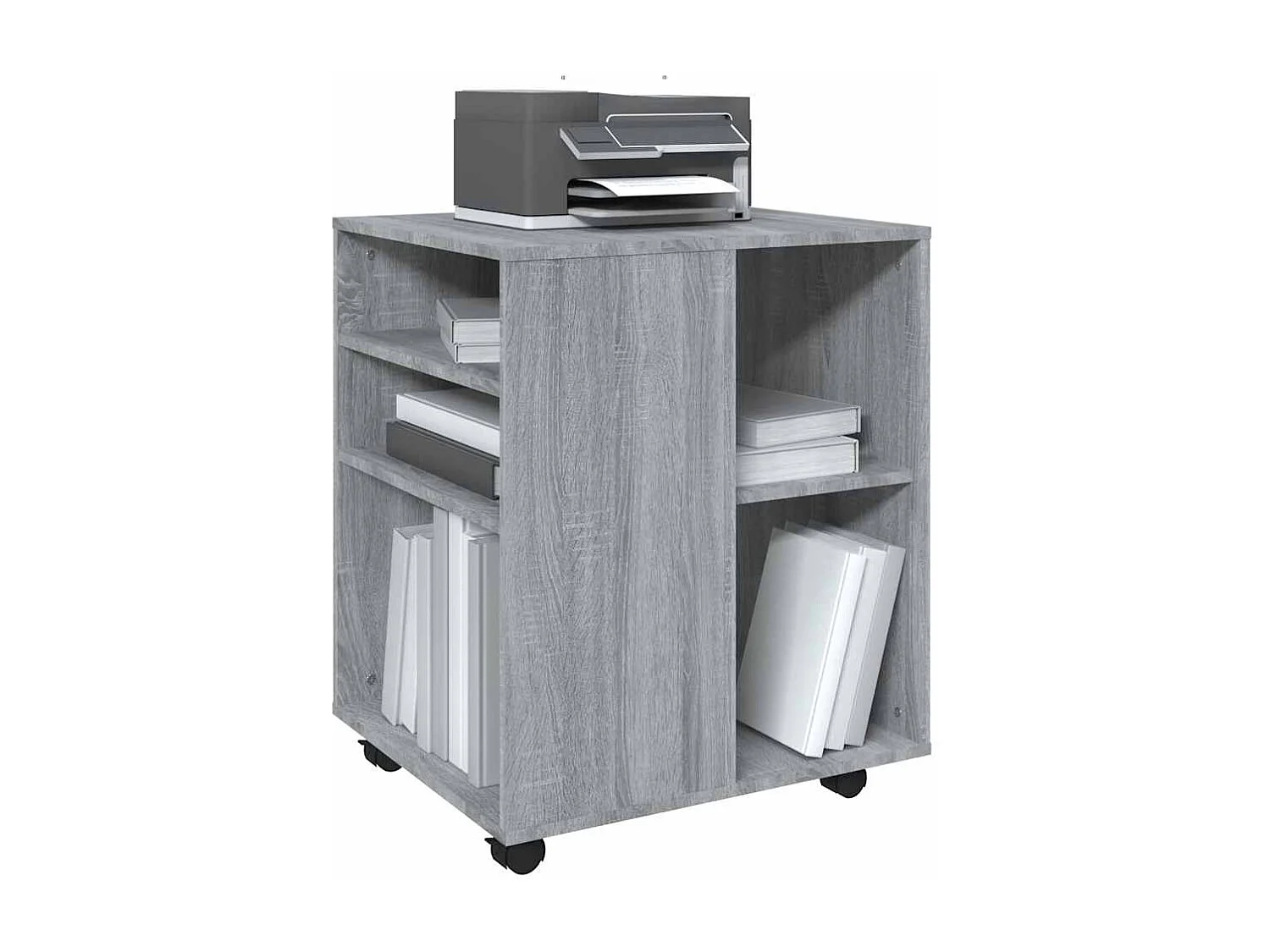 Rolkast 60x53x72 cm bewerkt hout grijs sonoma eiken
