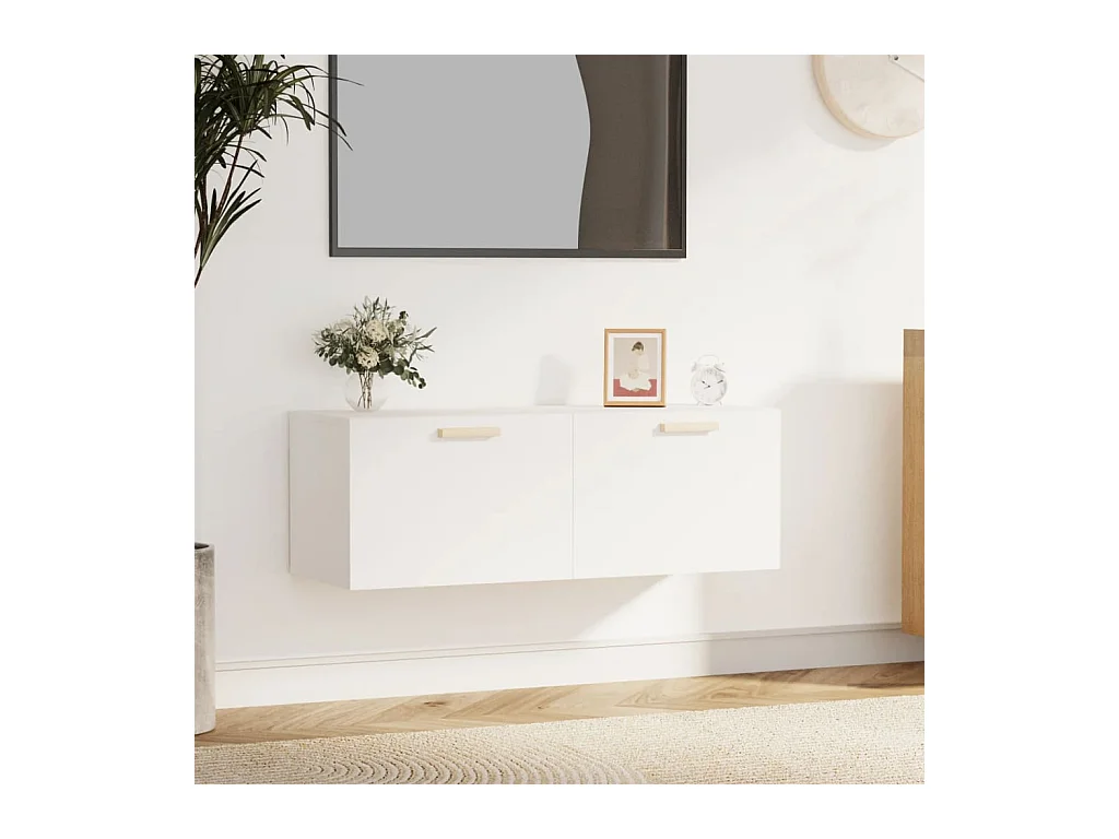 Armoire murale Blanc 100x36,5x35 cm Bois d'ingénierie