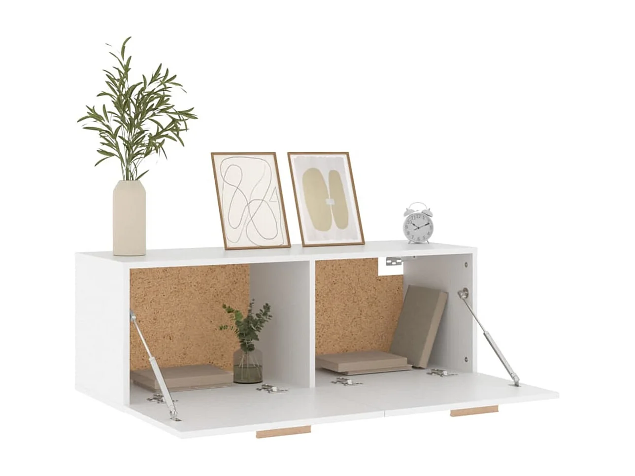 Wandkast 100x36,5x35 cm bewerkt hout wit