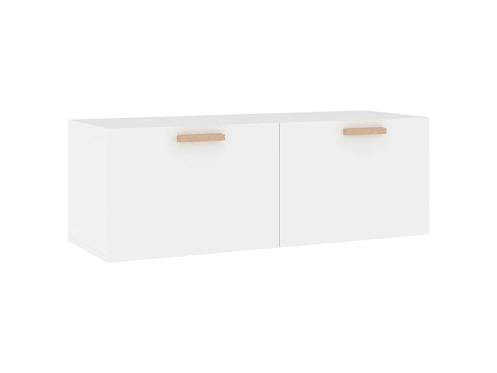 Mobile Pensile Bianco 100x36,5x35 cm Legno Multistrato