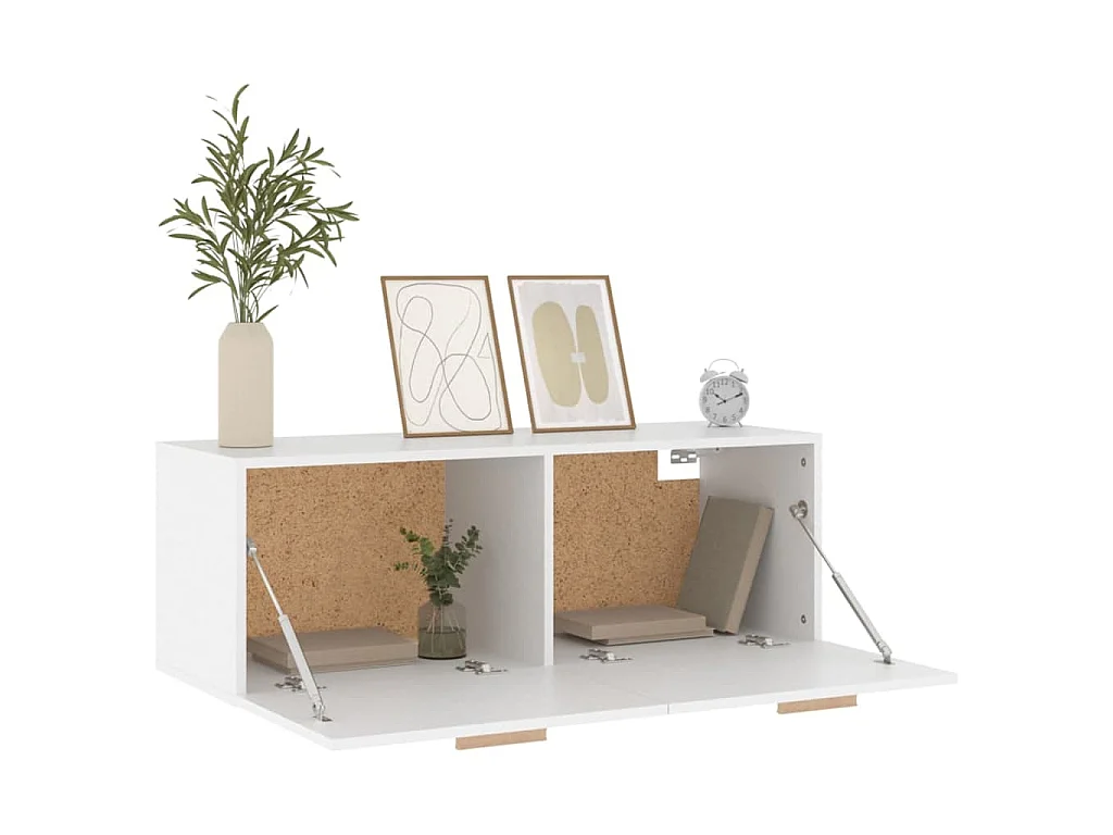 Mobile Pensile Bianco 100x36,5x35 cm Legno Multistrato