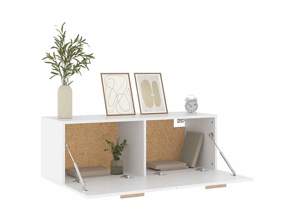 Armoire murale Blanc 100x36,5x35 cm Bois d'ingénierie