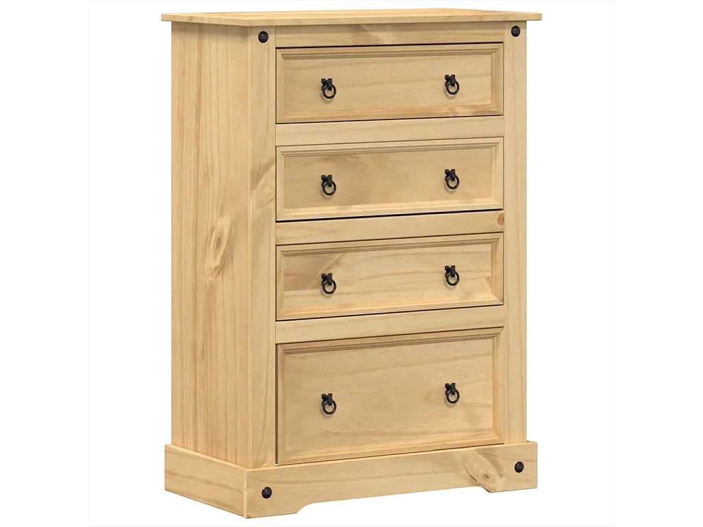 Armário com gavetas Corona 80x43x114 cm madeira de pinho maciça