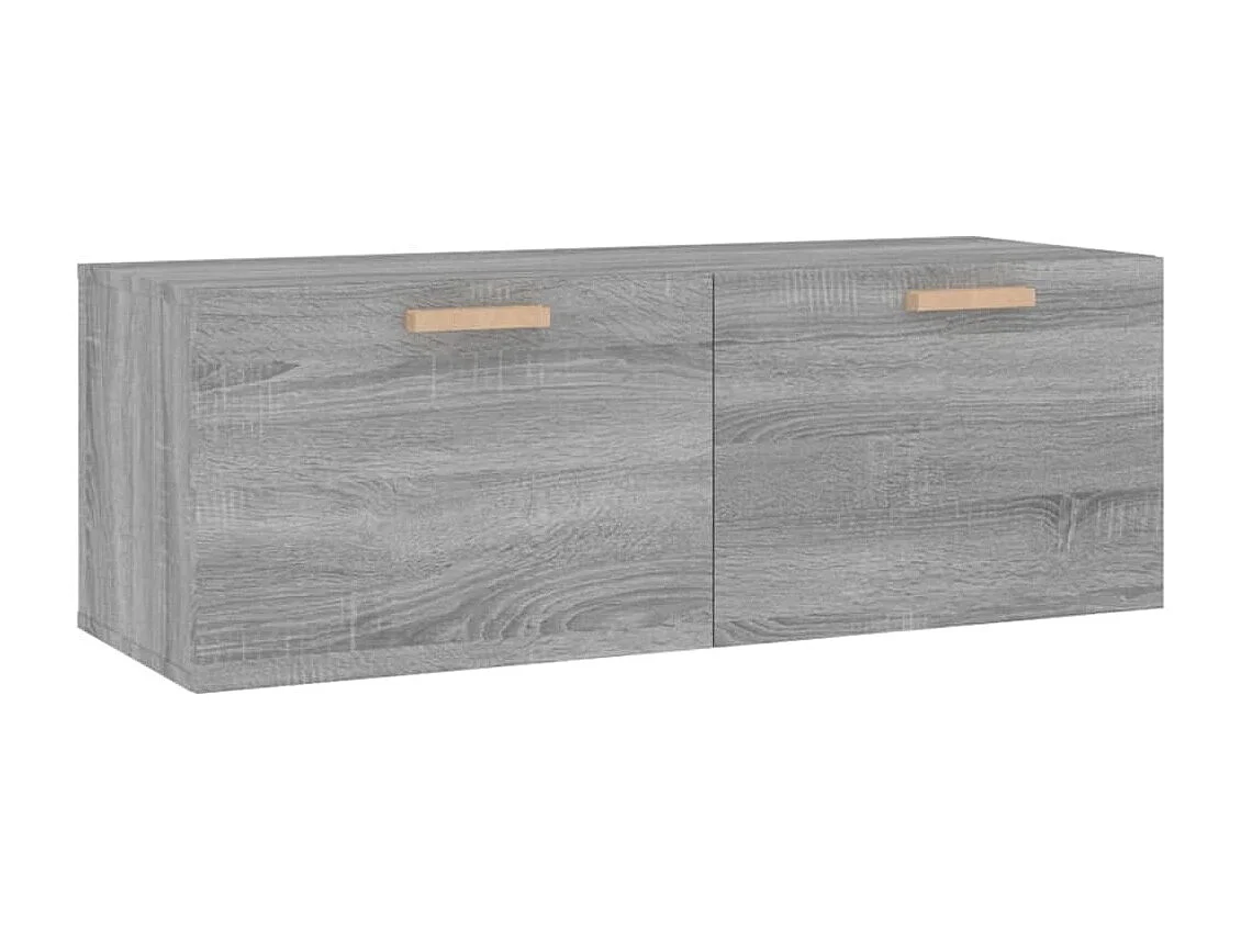 Wandkast 100x36,5x35 cm bewerkt hout grijs sonoma eikenkleurig