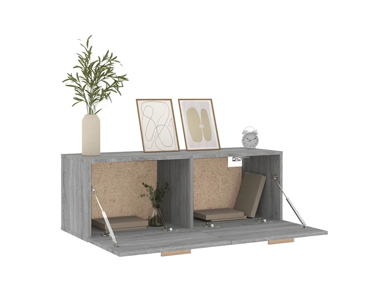 Armario pared madera contrachapada gris Sonoma 100x36,5x35 cm