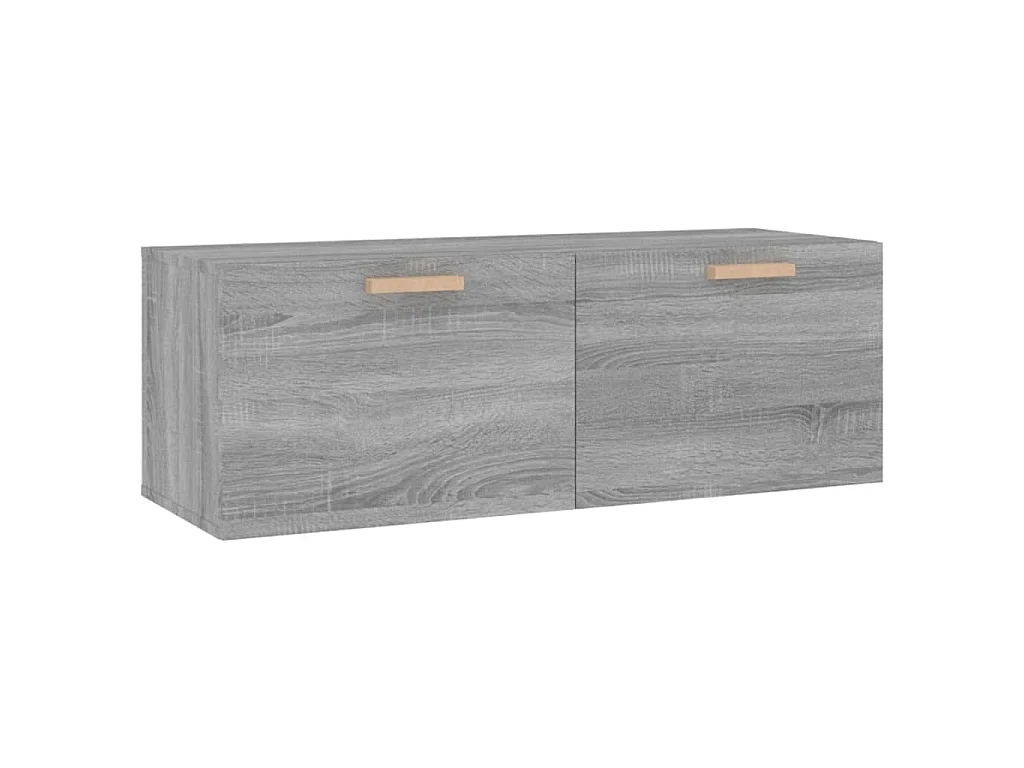 Wandkast 100x36,5x35 cm bewerkt hout grijs sonoma eikenkleurig