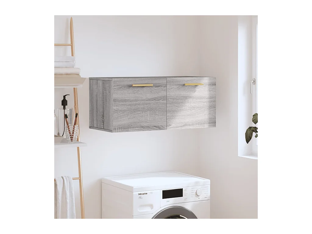 Armoire murale sonoma gris 80x36,5x35 cm bois d'ingénierie
